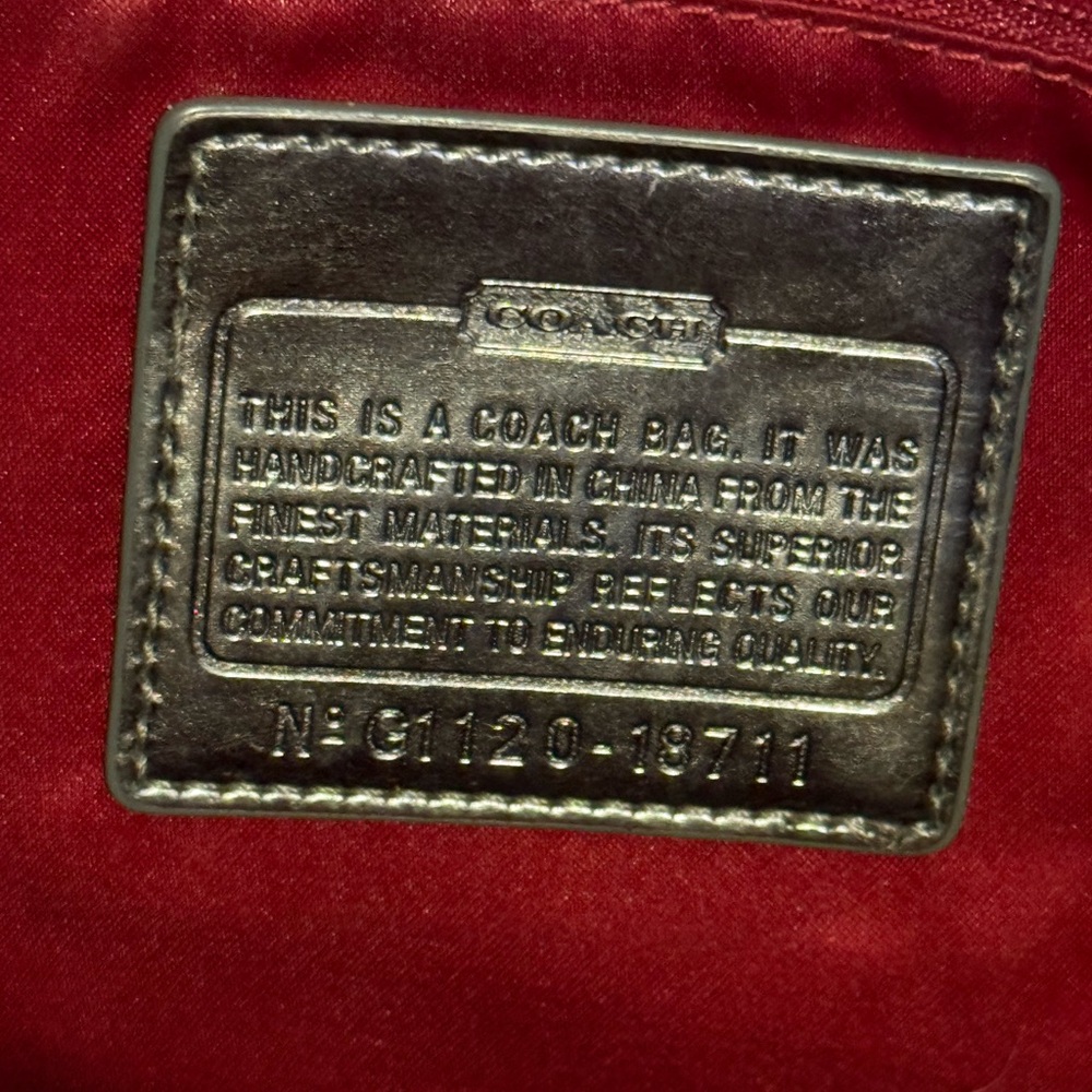 Coach Poppy Black and Red Signature Handbag - Picture 6 of 8